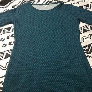 Green and Black Lularoe Julia stretchy dress